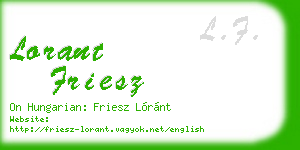 lorant friesz business card
