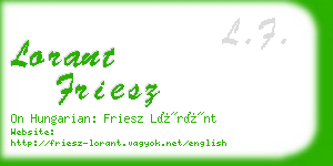 lorant friesz business card